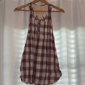 Plaid free people tunic